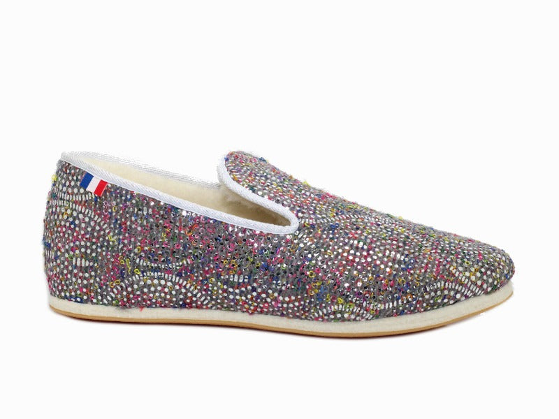 Charentaises en laine Paillettes