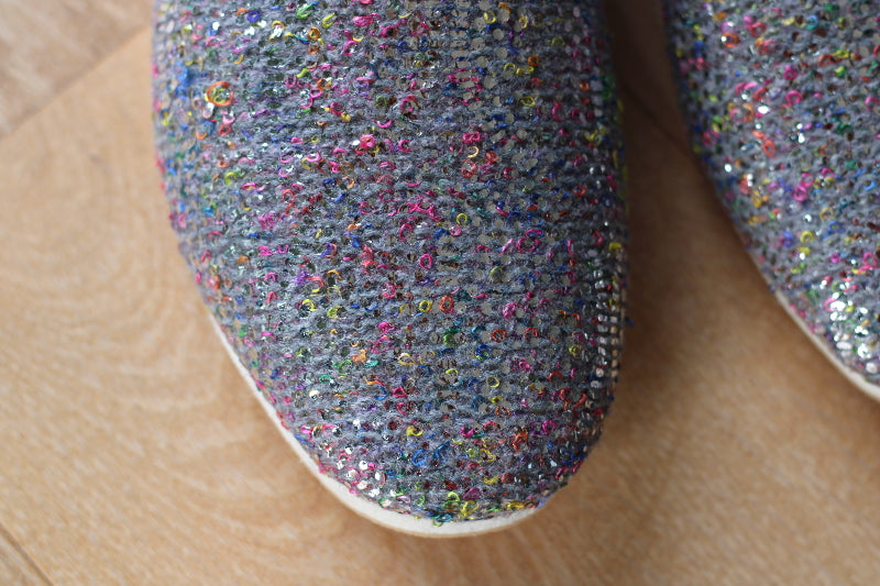 Charentaises en laine Paillettes