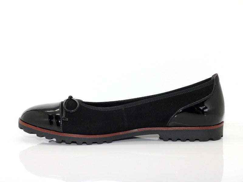 Ballerine Noir Gabor en cuir et velours