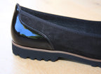 Ballerine Noir Gabor en cuir et velours