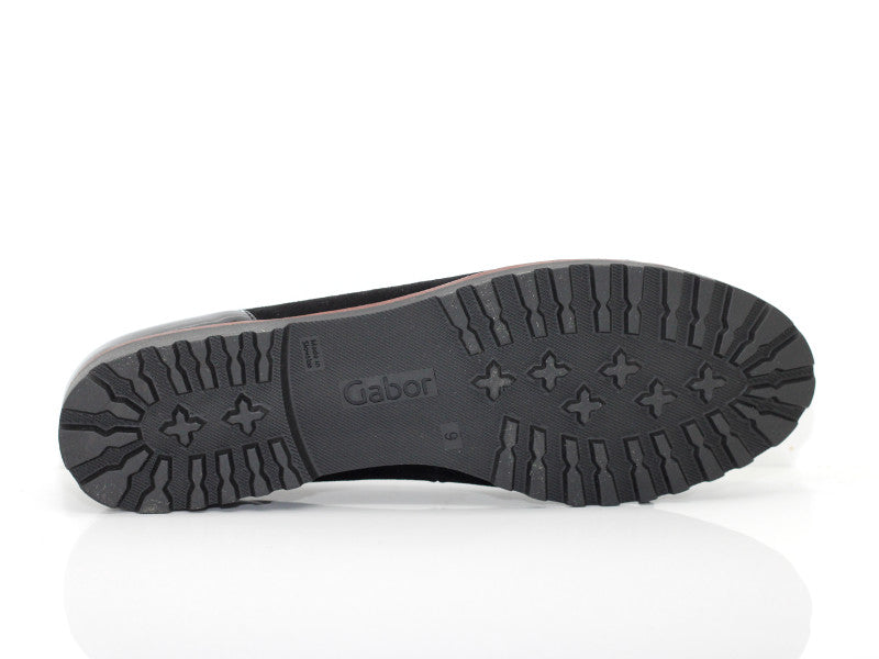Ballerine Noir Gabor en cuir et velours