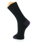 Chaussettes en laine Noir / Pointe et Talon Raisin