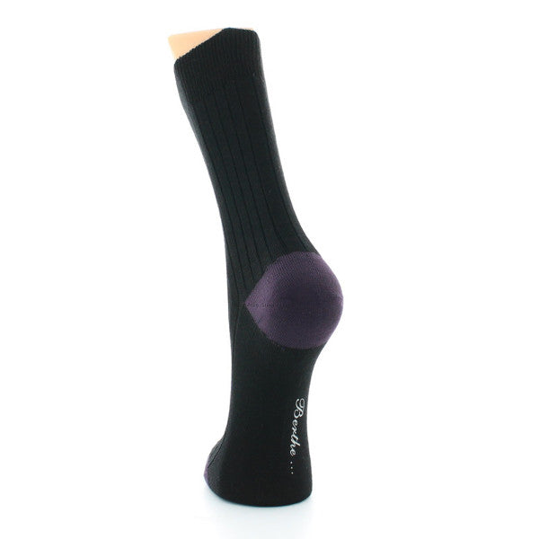 Chaussettes en laine Noir / Pointe et Talon Raisin