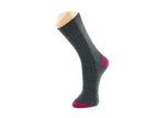 Chaussettes en laine Gris / Talon et pointe Fuchsia