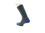 Chaussettes en laine Gris / Talon et pointe Bleu