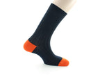 Chaussettes en coton fil d'Ecosse Noir et Orange