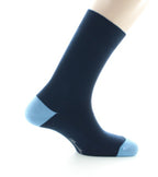 Chaussettes en coton bleu marine pointes et talons bleu ciel