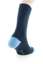 Chaussettes en coton bleu marine pointes et talons bleu ciel