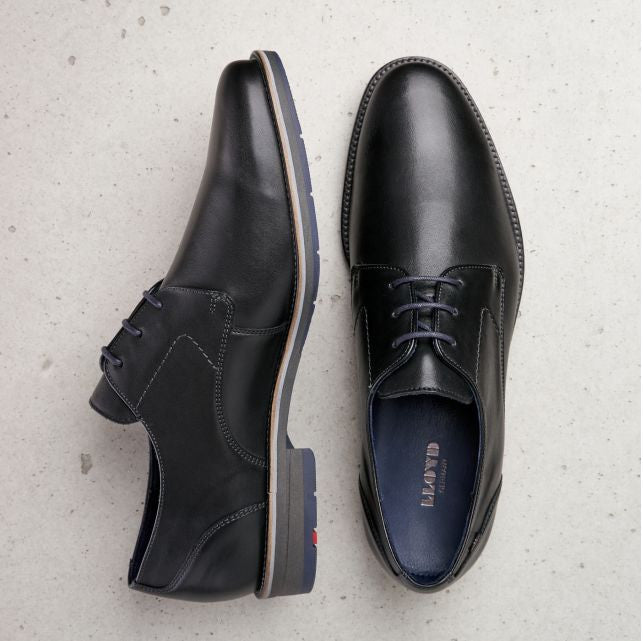 Chaussures à lacets Langston en cuir noir de Lloyd