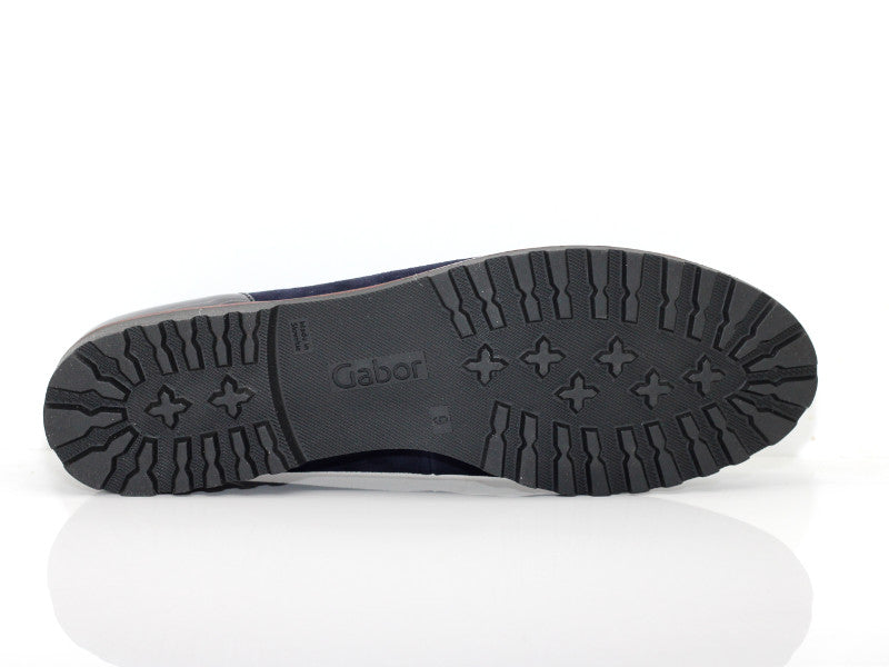 Ballerines Gabor en cuir et velours bleu nuit
