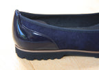 Ballerines Gabor en cuir et velours bleu nuit