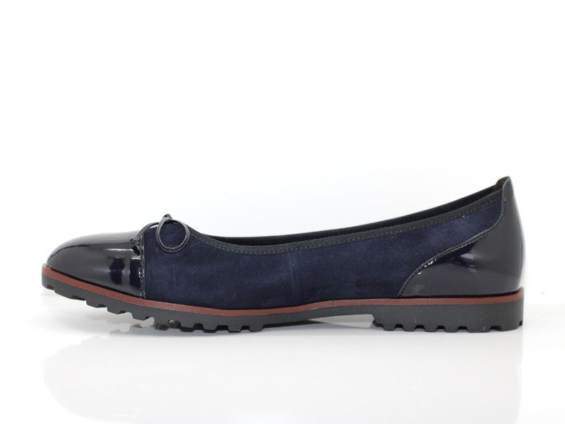 Ballerines Gabor en cuir et velours bleu nuit
