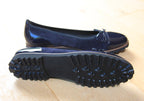 Ballerines Gabor en cuir et velours bleu nuit