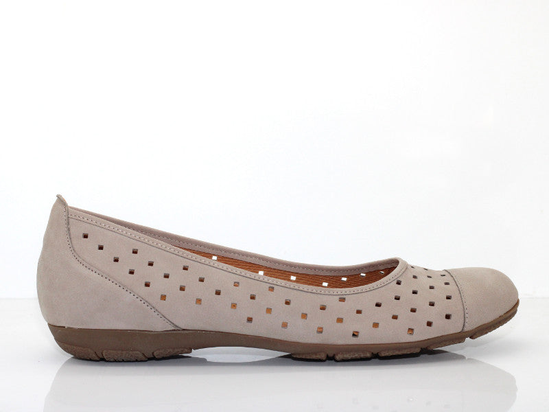 Ballerines ajourées Gabor en cuir beige lin