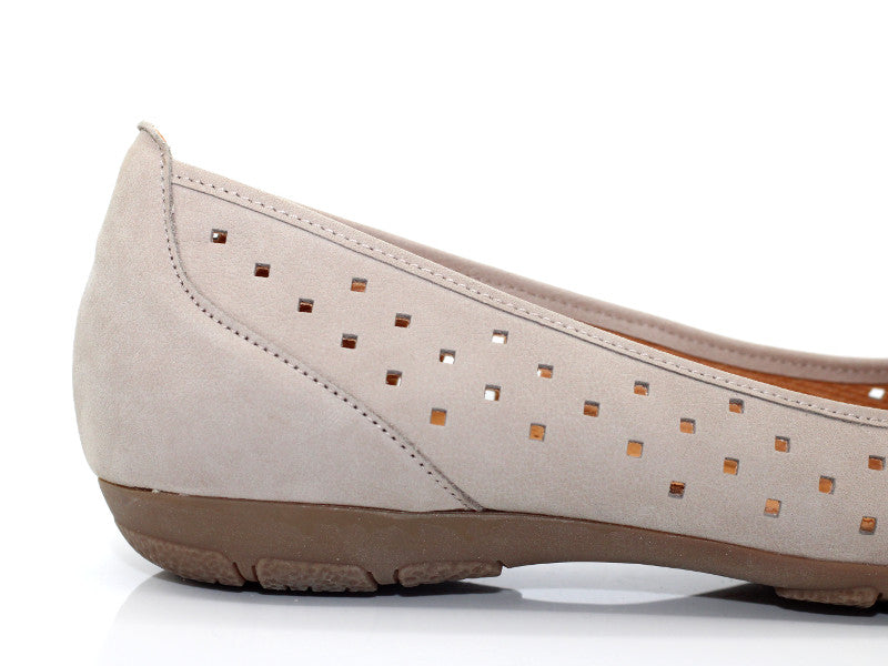 Ballerines ajourées Gabor en cuir beige lin