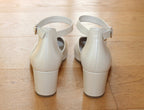 Sandales à talon Gabor en cuir blanc nacré brillant