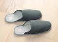 Chaussons mules en coton lin kaki