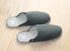 Chaussons mules en coton lin kaki