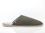 Chaussons mules en coton lin kaki