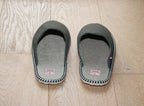 Chaussons mules en coton lin kaki
