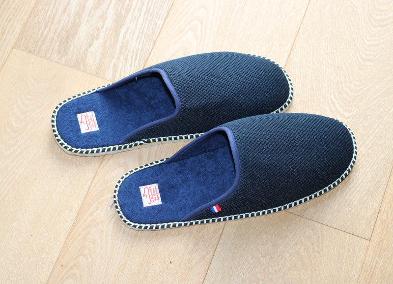 Mules en coton bleu marine Boissière