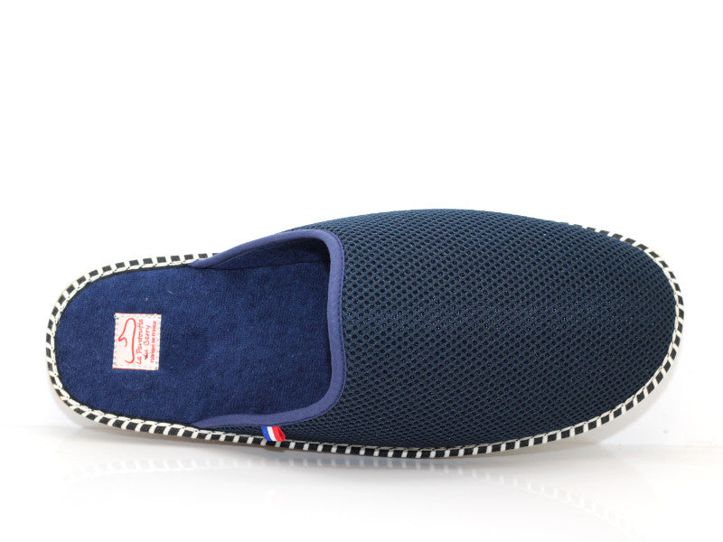 Mules en coton bleu marine Boissière