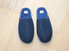 Mules en coton bleu marine Boissière