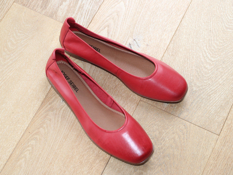 Ballerines souples Fenja en cuir rouge