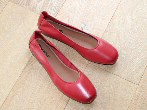 Ballerines souples Fenja en cuir rouge