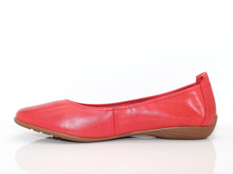 Ballerines souples Fenja en cuir rouge