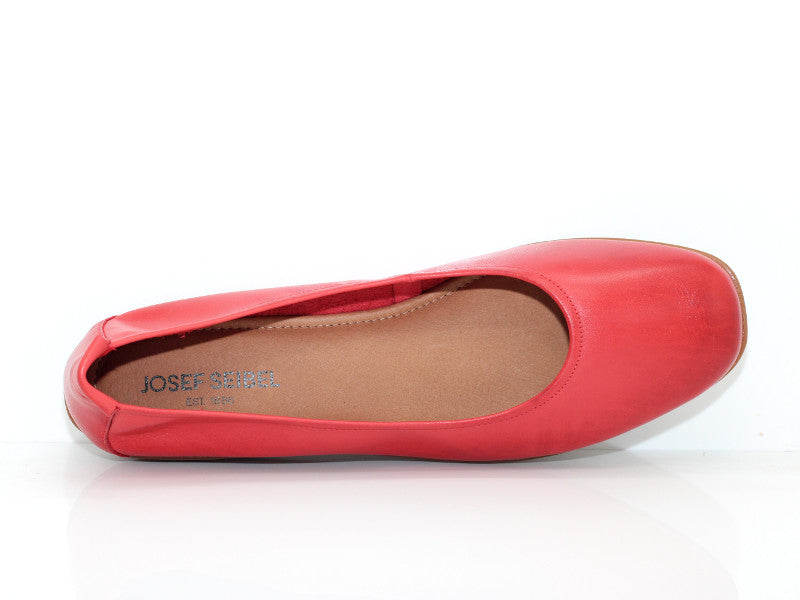 Ballerines souples Fenja en cuir rouge