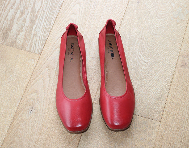Ballerines souples Fenja en cuir rouge
