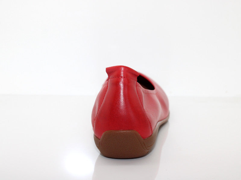 Ballerines souples Fenja en cuir rouge