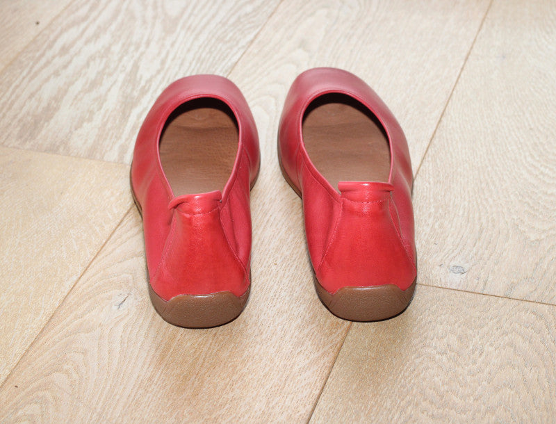 Ballerines souples Fenja en cuir rouge