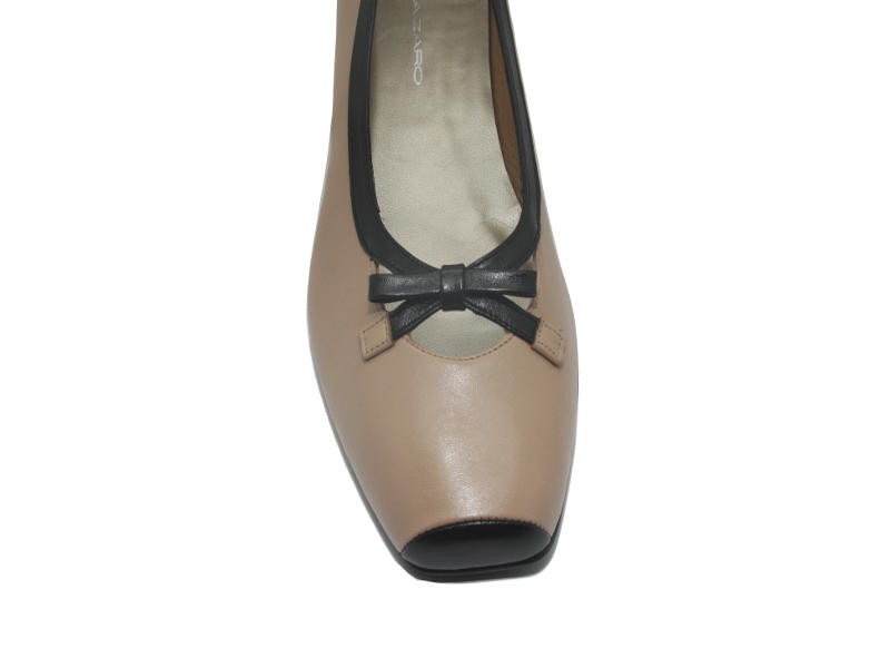 Escarpins cuir beige et noir So Chic