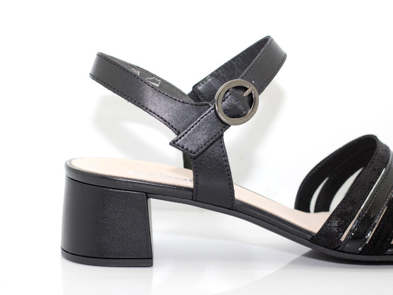Sandales habillées Gabor en cuir et vernis noir Chabada