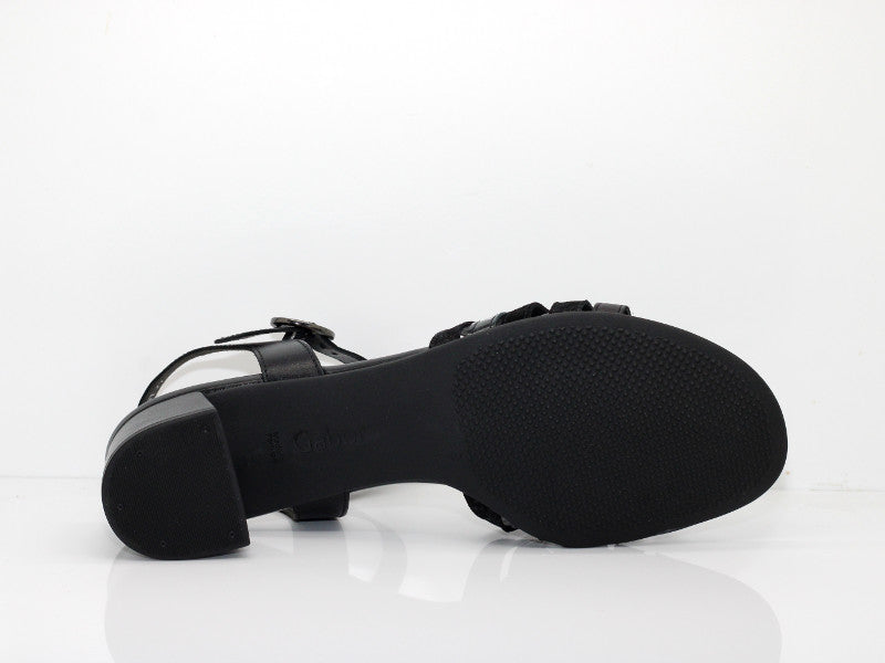 Sandales habillées Gabor en cuir et vernis noir Chabada