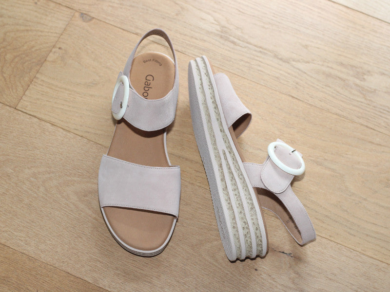 Sandales plateforme Gabor en cuir rose Nude
