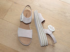 Sandales plateforme Gabor en cuir rose Nude