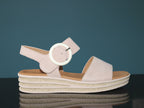 Sandales plateforme Gabor en cuir rose Nude