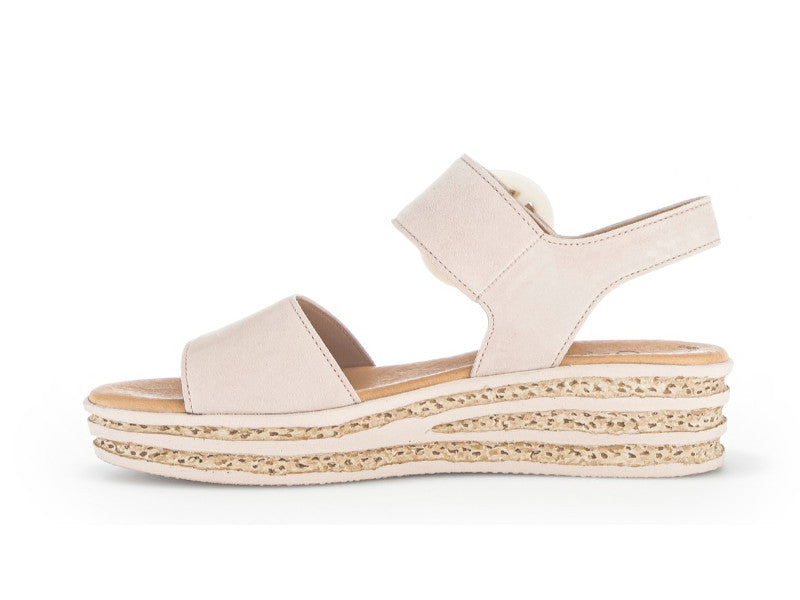 Sandales plateforme Gabor en cuir rose Nude