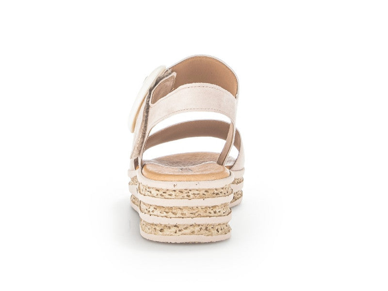Sandales plateforme Gabor en cuir rose Nude