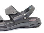 Sandales sport en cuir noir et double brides Tarifa