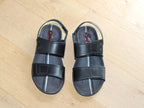 Sandales sport en cuir noir et double brides Tarifa