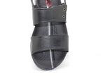 Sandales sport en cuir noir et double brides Tarifa