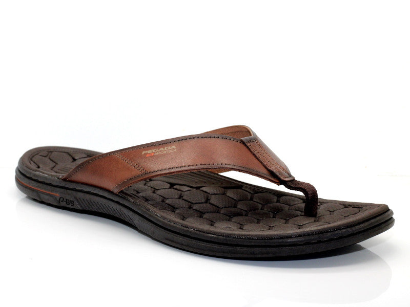 Tongs Pegada en cuir marron
