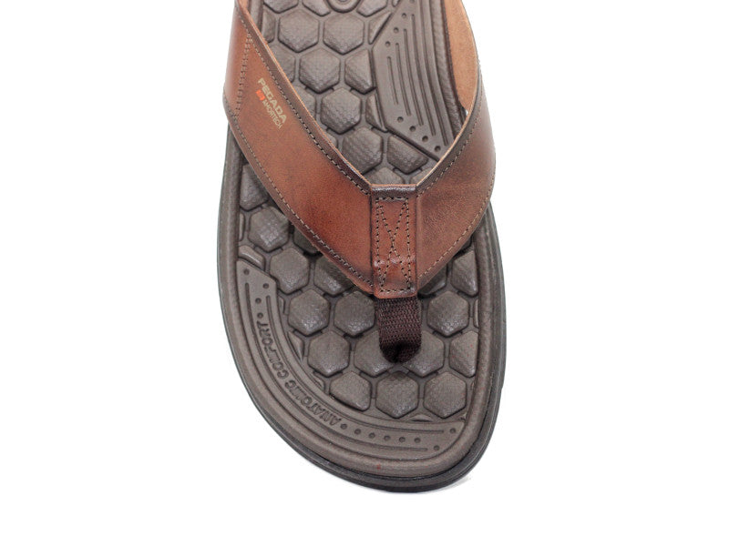 Tongs Pegada en cuir marron