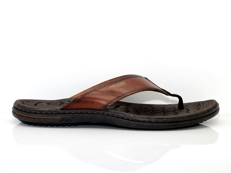 Tongs Pegada en cuir marron