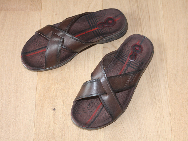 Sandales mules Pegada en cuir marron