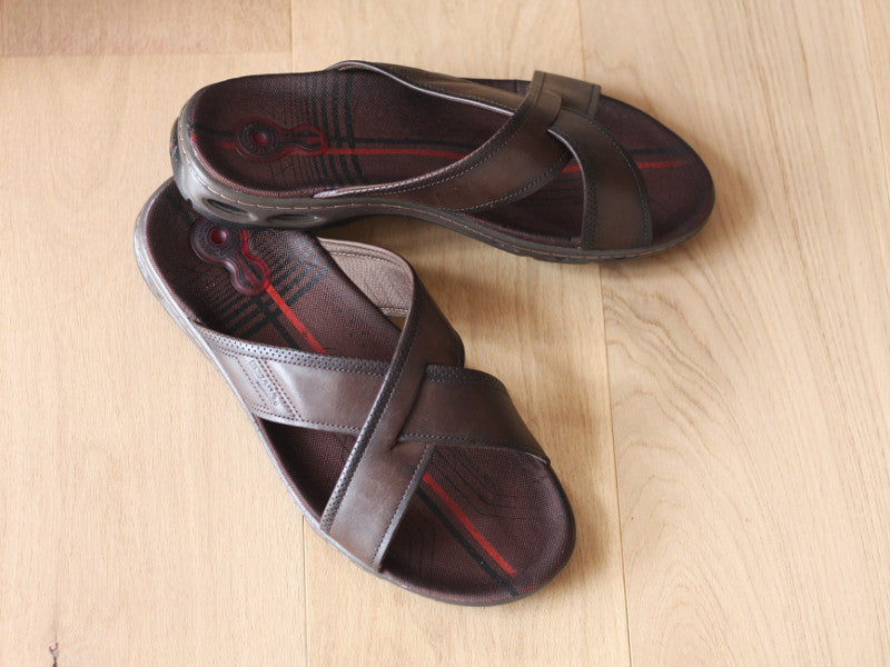 Sandales mules Pegada en cuir marron